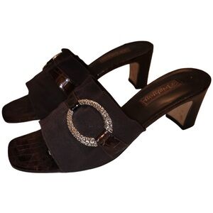 Brighton Titian Open Toe Heels Size 9.5M Made In Italy!